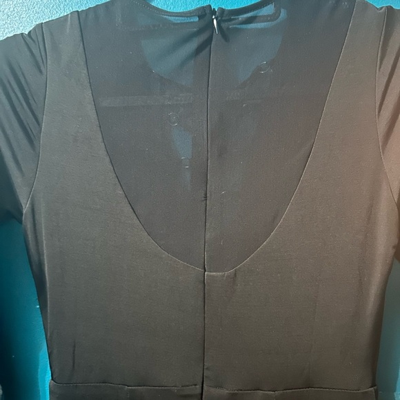 Black Sheath Maxi Dress with Plunge Neckline - Picture 5 of 8